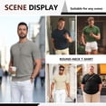 thumbnail image 3 of Iceglad Mens Knit T Shirt Short Sleeve Crewneck Summer Casual Textured Pullover Lightweight Ribbed Viscose Sweater Tee Soft Breathable Fashion Shirt, 3 of 9