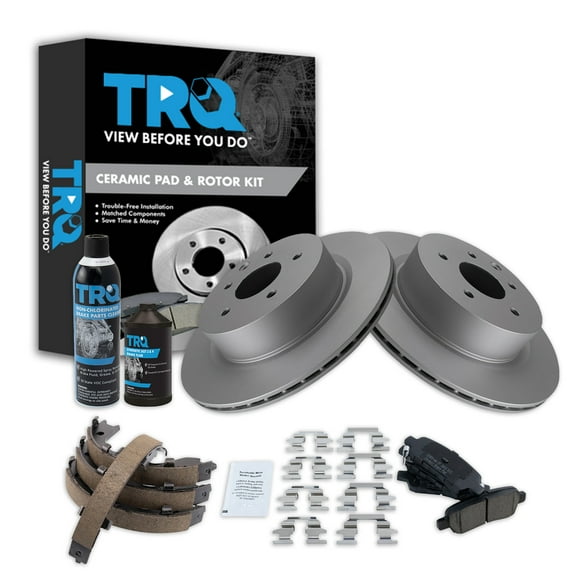 TRQ Rear Brake Pad & Rotor Kit BKA35041 Fits Select 2009-2019 Nissan Maxima