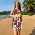 thumbnail image 3 of Rocae Chicken for Sleeveless Dresses Summer Casual Ruffle Sleeveless Cute Crew Neck Flowy Dress with Pockets, 3 of 7