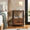 thumbnail image 2 of VECELO Nightstand with Charging Station & 1 Drawers, Modern End Side Table with Open Storage for Bedroom Living Room Office, Brown, 2 of 8