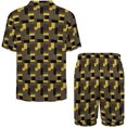 thumbnail image 2 of PRIYAL Men's Short Sleeve Pajama Sets Button Down Collar Sleepwear Soft Lounge Pjs Set Lightweight Men's Outfits, 2 of 12