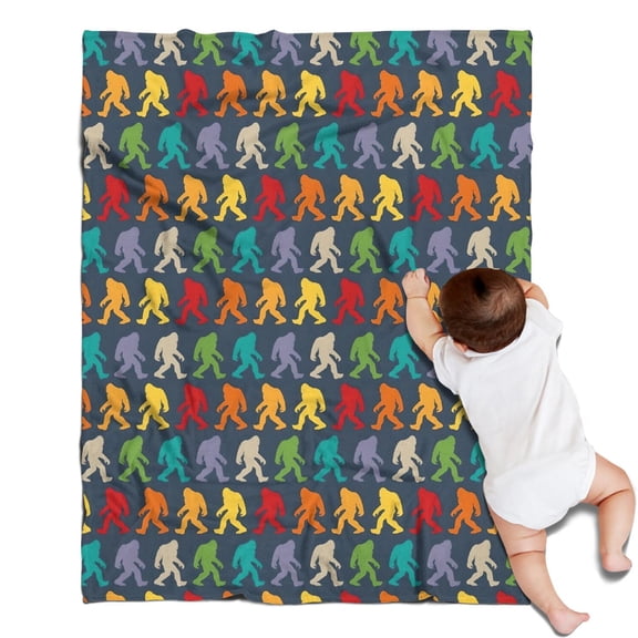 Red Bigfoot Pattern Blanket,Comfortable Soft Flannel Throw Blanket,All Season,Warm Lightweight Blankets for Sofa Bed Couch Living Room Chair,30"x40"