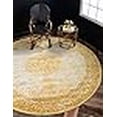 thumbnail image 3 of Unique Loom Bromley Collection Vintage Traditionnel Médaillon Bordure Jaune Tapis Rond (5' 0 x 5' 0), 3 of 4