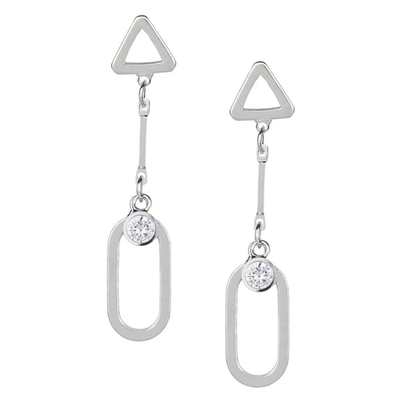 Efulgenz Long Bar Linear Tassel with Round Ear Studs Dangle Drop Earrings for Women