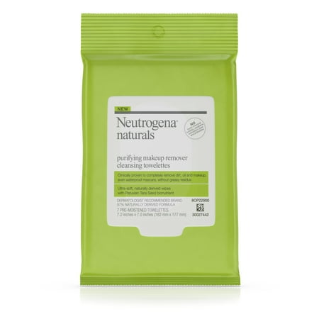 (2 pack) (2 Pack) Neutrogena Naturals Purifying Makeup Remover Cleansing Wipes, 7 ct.