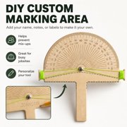 Wooden Angle Finder Tool, 0-180° Angle Measuring Tool for Woodworking with Laser Engraved Scale, Birch Wood Layout Tool for Carpenters, DIY Makers and Craftsmen