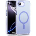 thumbnail image 1 of KOMI Clear Crystal Phone Case Compatible with iPhone 16E 6.1" - Shockproof Protective Heavy Duty Bumper Shell Anti-Yellow Anti-Scratch Cover Design for iPhone SE 4/4 2025, Purple, 1 of 5