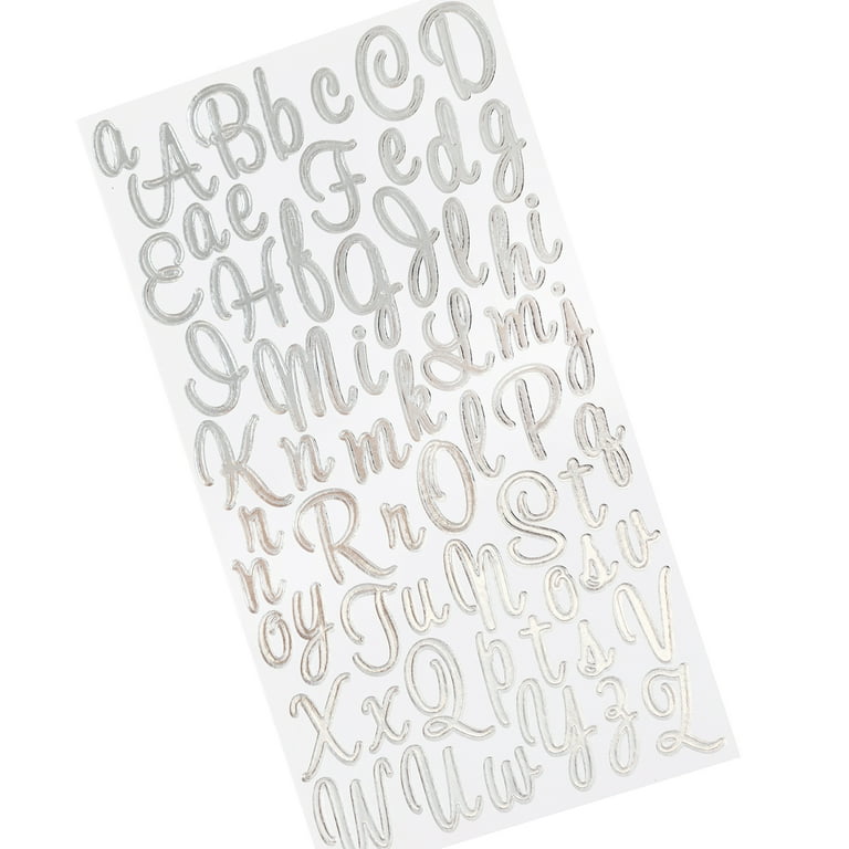 Sticko Solid Small Silver Sweetheart Script Vinyl Stickers, 62