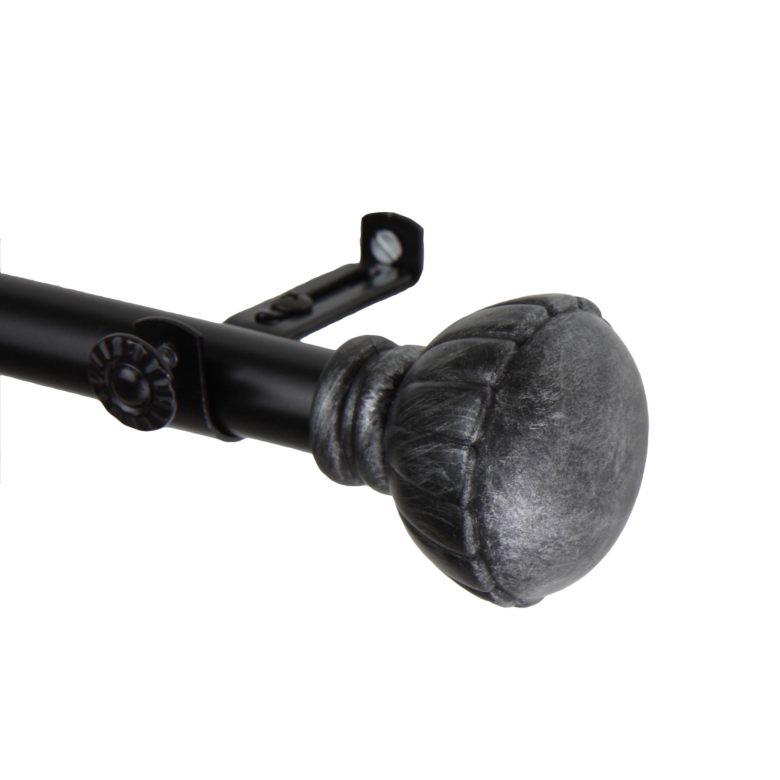13/16" Dia Adjustable 120-170" Bria Curtain Rod in Black