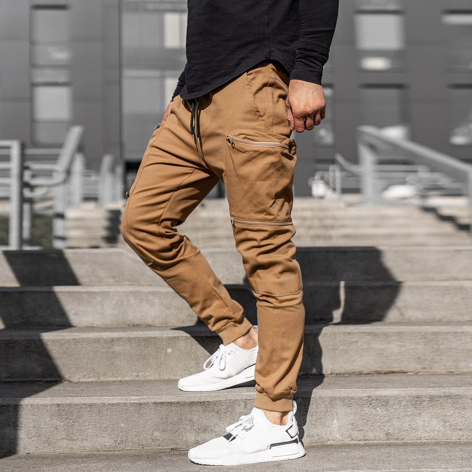 Men's Trousers Chinos Summer Pants Casual Pants Front Pocket Plain Comfort  Breathable Casual Daily Holiday Fashion Basic Pumpkin Black 2024 - $21.99