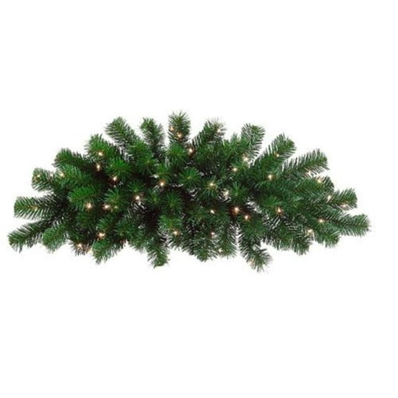28" Pre-Lit Deluxe Windsor Pine Artificial Christmas Swag - Clear Lights