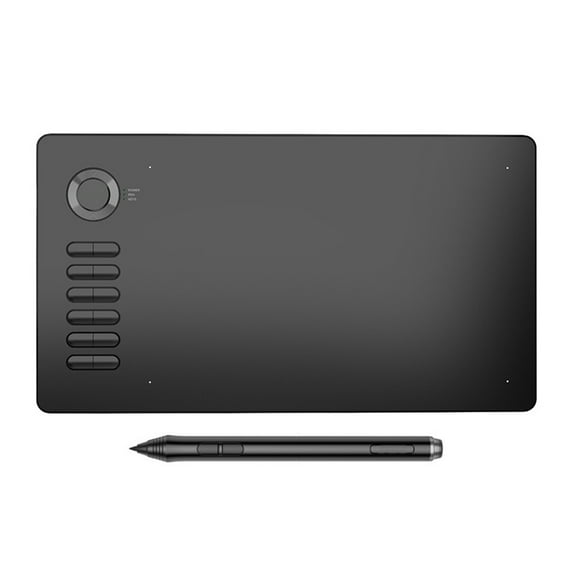 Matsuzay Tableta de dibujo A15, bolígrafo gráfico de 10x6 pulgadas con lápiz óptico pasivo sin batería, 12 teclas de acceso directo, Computadoras y accesorios gris