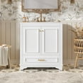 thumbnail image 3 of Euroco 30" Luxurious Bathroom Vanity with Ceramic Sink, Bathroom Vanities Cabinet with 2 large Soft Closing Doors, Solid Wood Frame Bathroom Storage Cabinet, 3 of 9