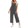 thumbnail image 2 of Women Jumpsuit with Pockets Sleeveless Wide Legs Plus Size Overalls, 2 of 8