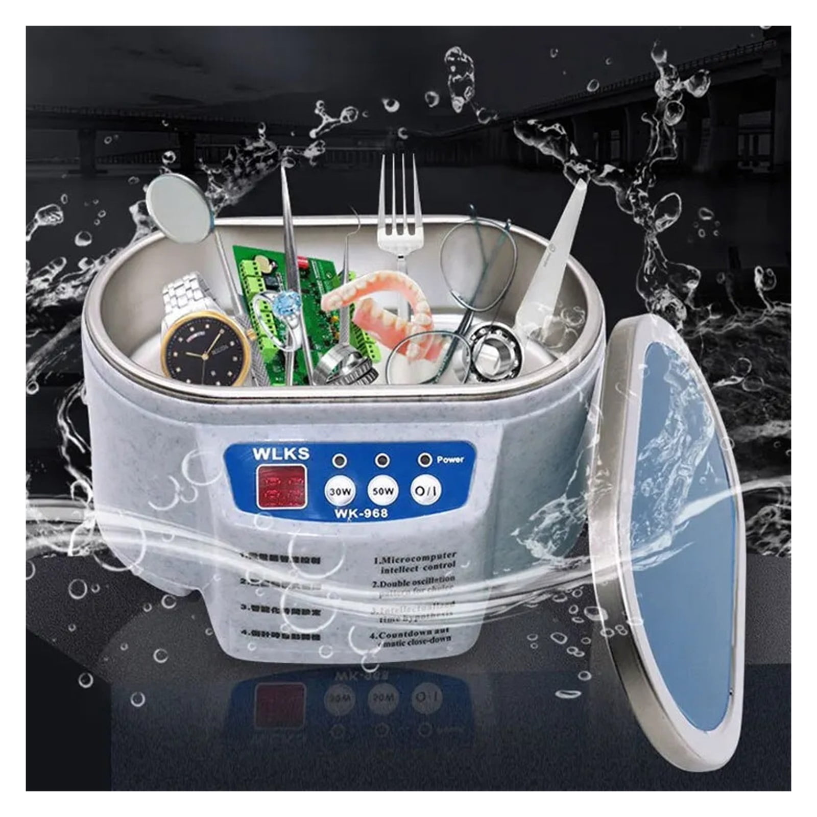 Digital Ultrasonic Cleaner Sonicator Bath Vibration Ultrasonic Jewelry Glasses Circuit Board Watch