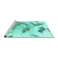 thumbnail image 2 of Ahgly Company Machine Washable Indoor Round Abstract Turquoise Blue Modern Area Rugs, 7' Round, 2 of 4