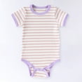 thumbnail image 5 of Zanarzt Infant Ruffle Romper Jumpsuit Girl Baby Bodysuit Infant Outfit Cute Newborn Clothes Unisex Romper Purple,3-6 Months, 5 of 6
