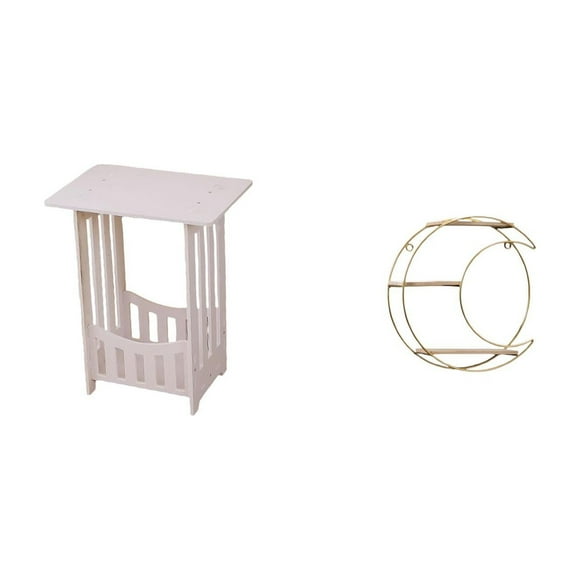 Mesita De Noche Portátil Con Estante Metálico Para Colgar En La Pared. Multifuncional, Ahorra Espacio. Mesa Auxiliar Moderna Y Decorativa Para Salón O Balcón.