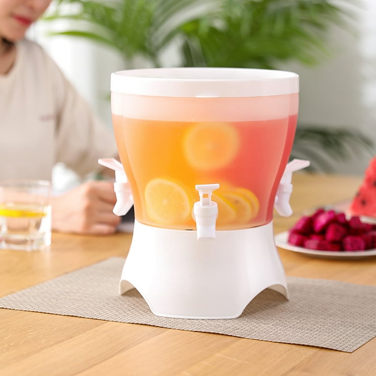 Cold Water Kettle Rotating Ice Water Juice Bucket with Faucet 3 Grids High  3 Grids Cold