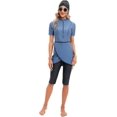 thumbnail image 1 of Maillot de Bain pour Femmes, Combinaison à Manches Courtes, Fermeture Éclair devant, 3 Pcs, 4TG, 1 of 5