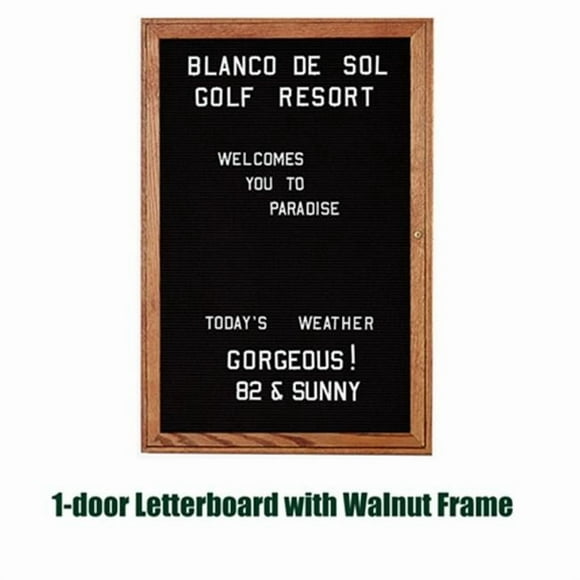 Ghent PN13624B-BK 36 Po x 24 Po Cadre en Bois de Noyer à 1 Porte, Carton Fermé - Noir