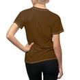 thumbnail image 3 of Highland Cow with Flowers Brown Women's AOP Cut & Sew Tee Size: XS-2XL, 3 of 6
