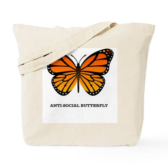 CafePress - Antisocial Butterfly Tote Bag - Unisex Canvas Tote Bag, Beige, 1-Piece