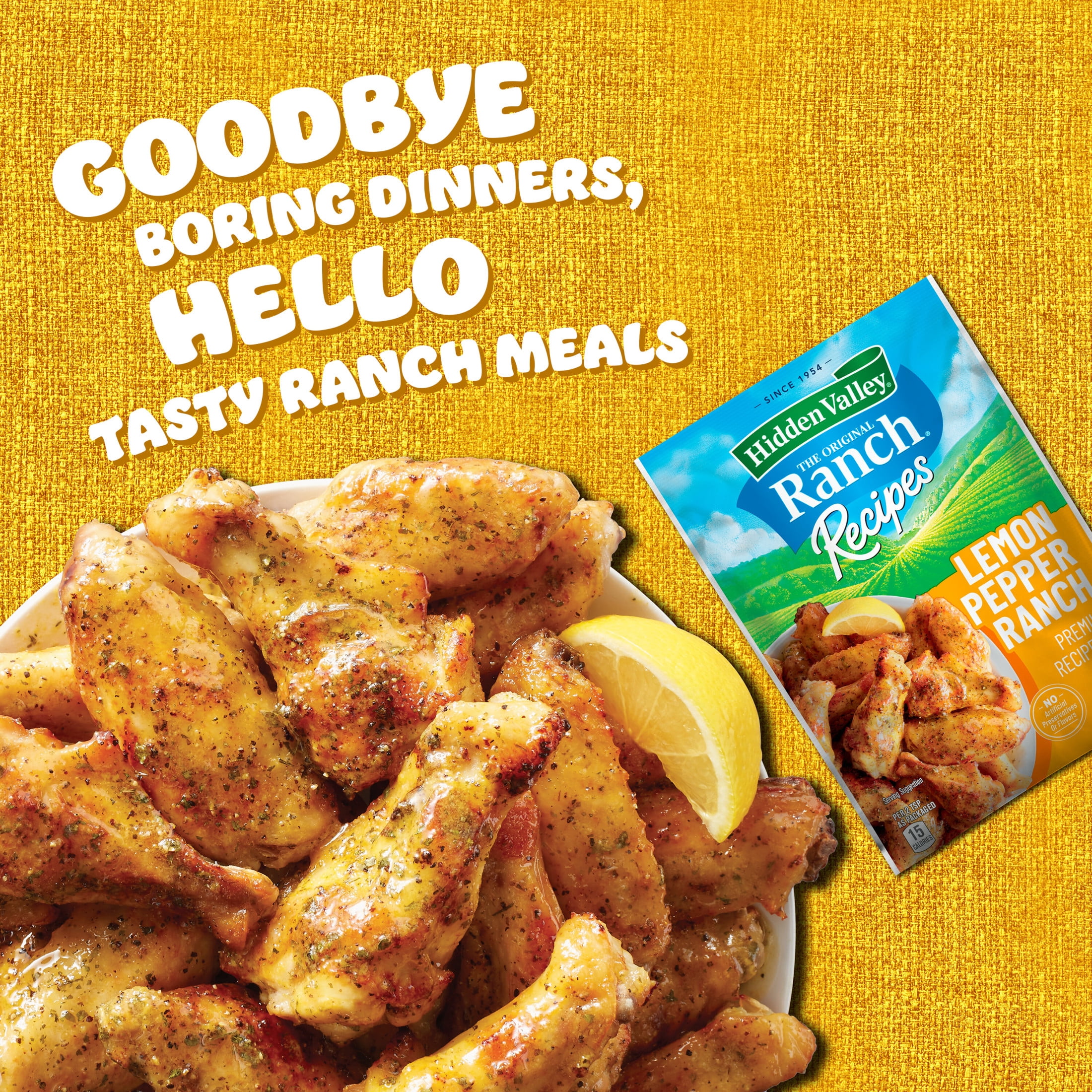 (3 pack) Hidden Valley Lemon Pepper Premium Recipe Mix and Seasoning Mix, 1 oz.