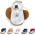 thumbnail image 3 of Infant Baby Girls Sandals Soft Sole T-Strap Toddler Flats First Walkers Summer Shoes, 3 of 7