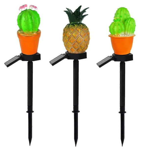 Outdoor Solar Garden Lights - 2 Pack Solar Pineapple Decorative Lights, IP67 Waterproof Warm White LED Solar Outdoor Lights,Solar Stake Lights for Gar