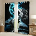 thumbnail image 2 of Castle Fairy Wolves Black Out Curtains,Moutain Starry Sky Curtains Pack of 2 (42x63 Each), 2 of 6