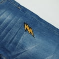 thumbnail image 4 of KIDSCOOL SPACE Baby Girls Boys Jeans,Elastic Band Inside Soft Lightning Embroidered Thin Summer Denim Pants, 4 of 5