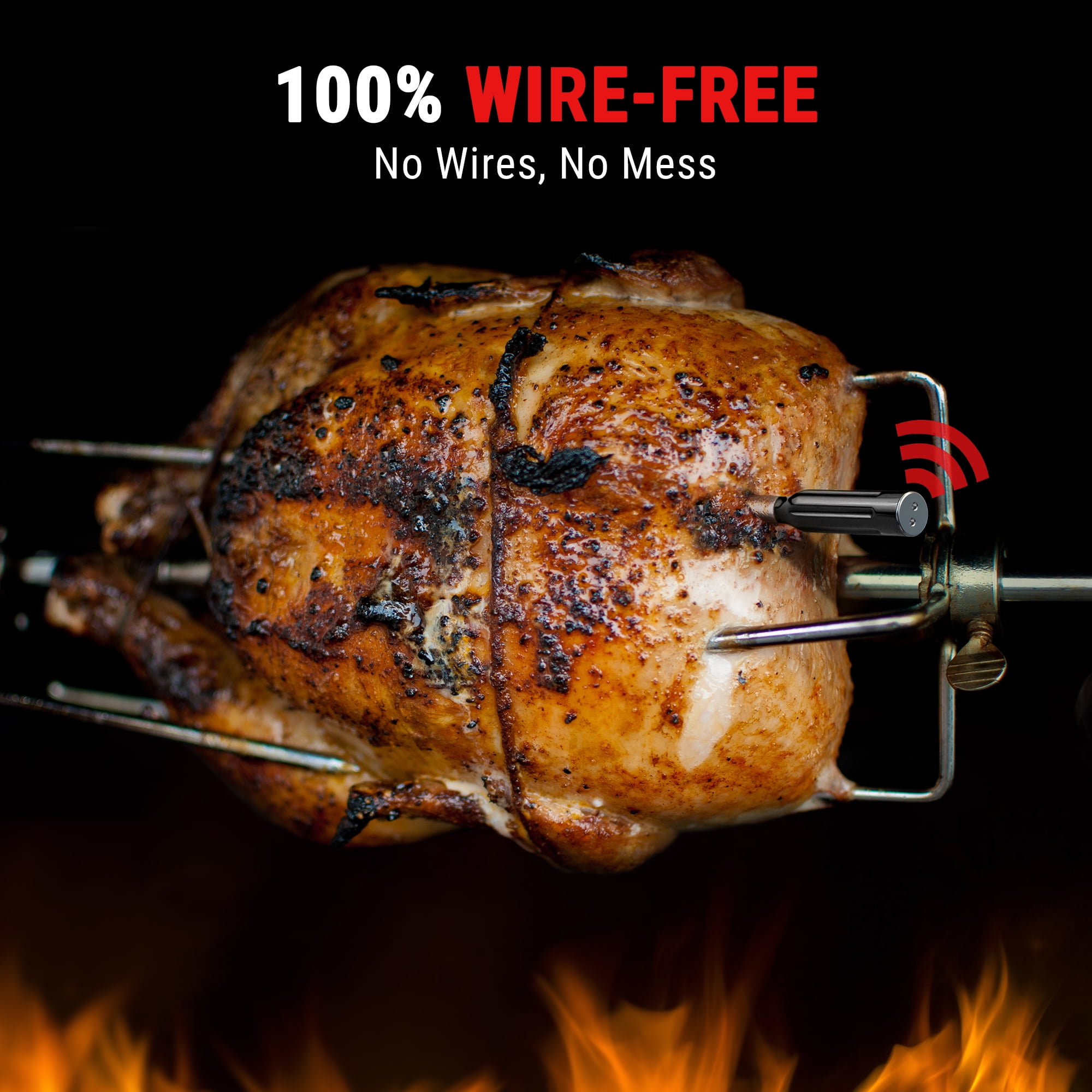 ThermoPro TempSpike Lite 500FT Wireless Meat Thermometer, Bluetooth Probe Thermometer with Smart App for Grilling, Smoking, BBQ, Oven & Smoker