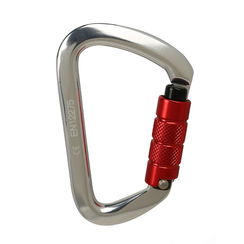 Unique Bargains Travel Camping Hiking Aluminum Clip Hook D-Ring Keychain  Carabiner Black 10 Pcs
