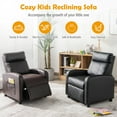 thumbnail image 6 of Gymax Kids Recliner Chair Adjustable Leather Sofa Armchair w/ Footrest Side Pocket Brown, 6 of 10