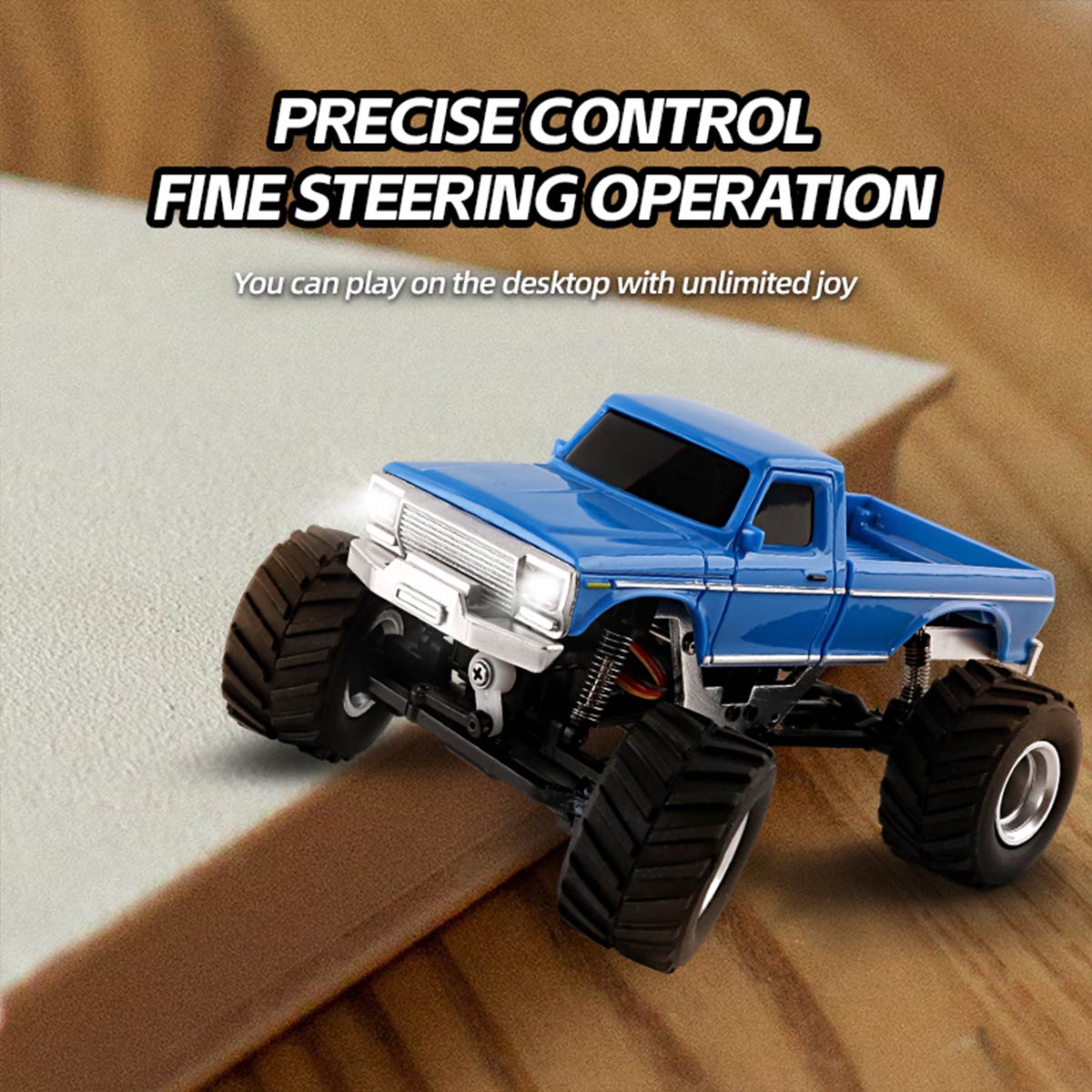 RC Off-Road Rock Crawler, 1/36 Scale 2.4G 4WD Full Proportional RC Climbing Car Model with Realistic LED Lights, Long Battery Life, RTR Hobby Collectible Model for Adults Hobbyists (Blue)