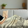 thumbnail image 3 of Germany Soft Flannel Fleece Throw Blanket, Munich Germany Architecture Historical Cityscape Sketch, Cozy Plush for Indoor and Outdoor Use, 50" x 70", Pale Yellow Black, by Ambesonne, 3 of 5
