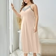thumbnail image 5 of ylioge XL-5X Plus Size Nightgowns for Women Lace V Neck Silk Satin Sleepshirts Trendy Solid Color Spaghetti Strap Loungewear Pajama Dresses, 5 of 5