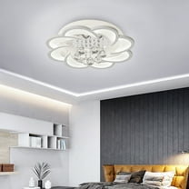 Bedroom Pendant Lamp LED Crystal Ceiling Light Flower Shape Chandelier Fixture for Lighting Children's Rooms, Living Room