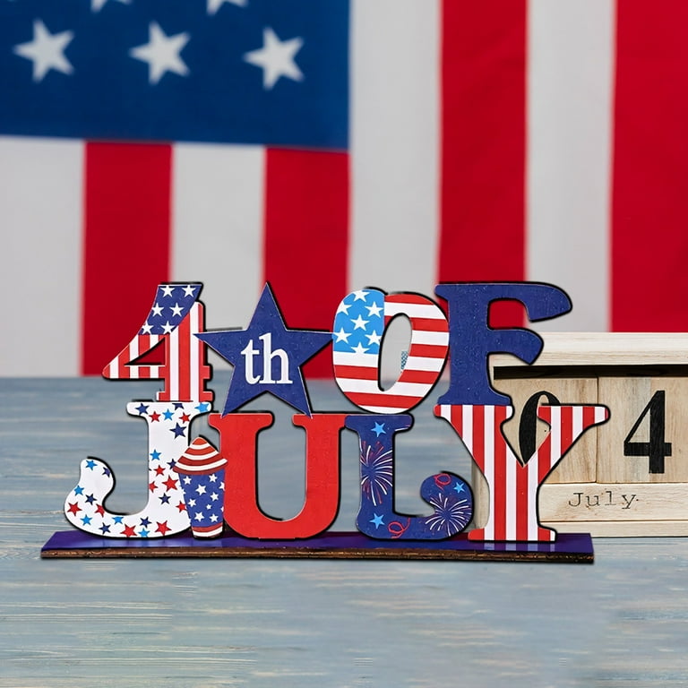 Gift Boutique Patriotic Wooden Star Set - Red, White & Blue, 3-Piece, 4th Of July & Memorial Day Decor