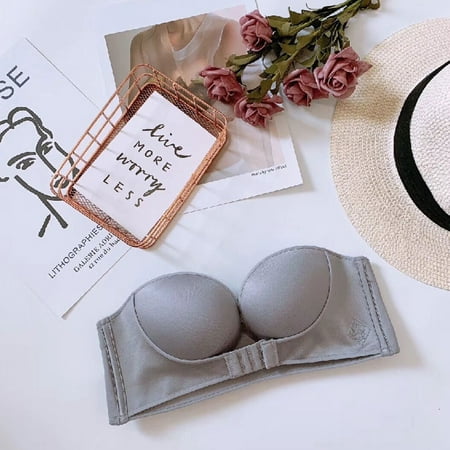 

Strapless Front Buckle Lift Bra Seamless Backless Sticky Invisible Push Up Bra Anti-slip New