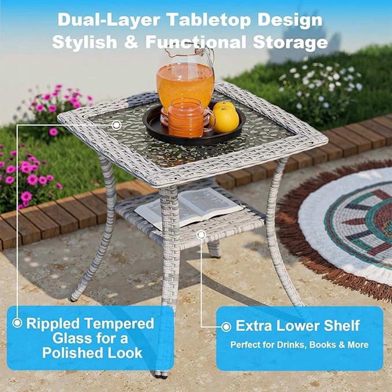 10-Piece Patio Furniture Set, Outdoor Patio Furniture with Swivel Chairs Set, Thick Cushions, Modular Patio Sofa, Dual-Strand Wicker Rattan, Rust-Resistant Frame, Khaki