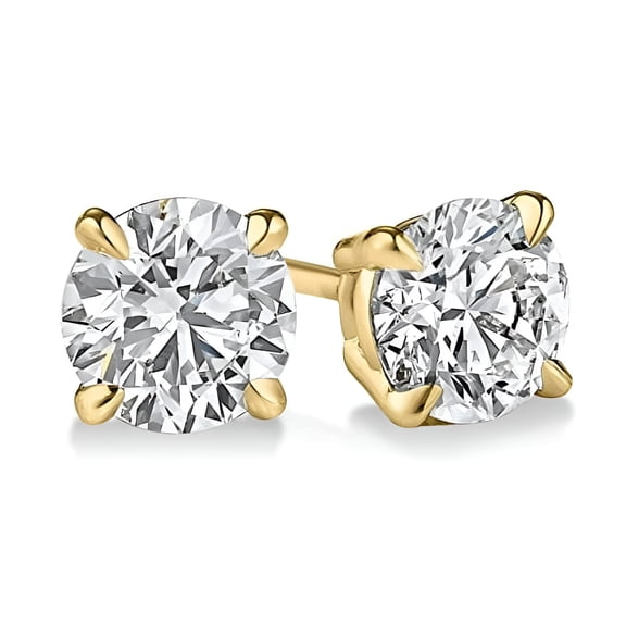 (0.10 carat) 14K Yellow Gold Round Diamond Stud Earrings in I3 Clarity
