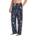 thumbnail image 2 of Daiia Colorful Flowers Men's Sleep Pant with Pockets and Drawstring,Pajama Pants-Large, 2 of 9