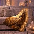 thumbnail image 5 of Chestnut Horse Portrait Among Golden Meadow Grasses, Cozy Flannel Blanket with Warm Equine Painting Print, Housewarming Gift for Horse Portrait Enthusiasts, Home Decor for Bedroom and Living Room, 5 of 7