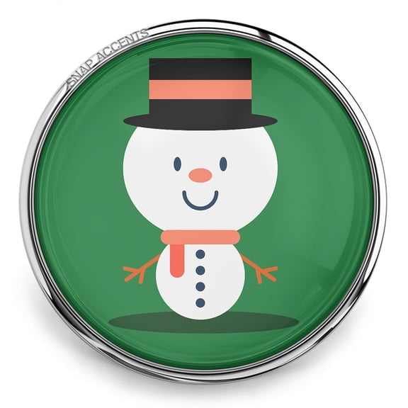 Holiday Snowman Snap Jewelry Ginger Charm Button, For Interchangeable DIY Customizable Accessories