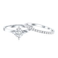 thumbnail image 4 of Rosec Jewels Certified Lab Grown Diamond Wedding Bridal Ring Set - 1 Carat Princess Cut Engagement Ring with Enhancer - EF-VS Grade, 18K White Gold, US 12.00, 4 of 8