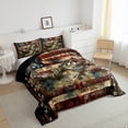 thumbnail image 3 of Feelyou Rustic Pike Fish Queen Comforter Set, Retro American Flag Bedding Sets, Farmhouse Wildlife Animal Reversible Bedding Comforter Set, Super Cozy Room Decor, 3 Pieces, 3 of 8