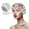 thumbnail image 2 of KLL America Landmarks1 Pattern Shower Cap & Bath Cap for Women,Reversible Oversized Waterproof Shower Caps for all Hair Lengths,Elastic Reusable Bathing Hair Cap, 2 of 6
