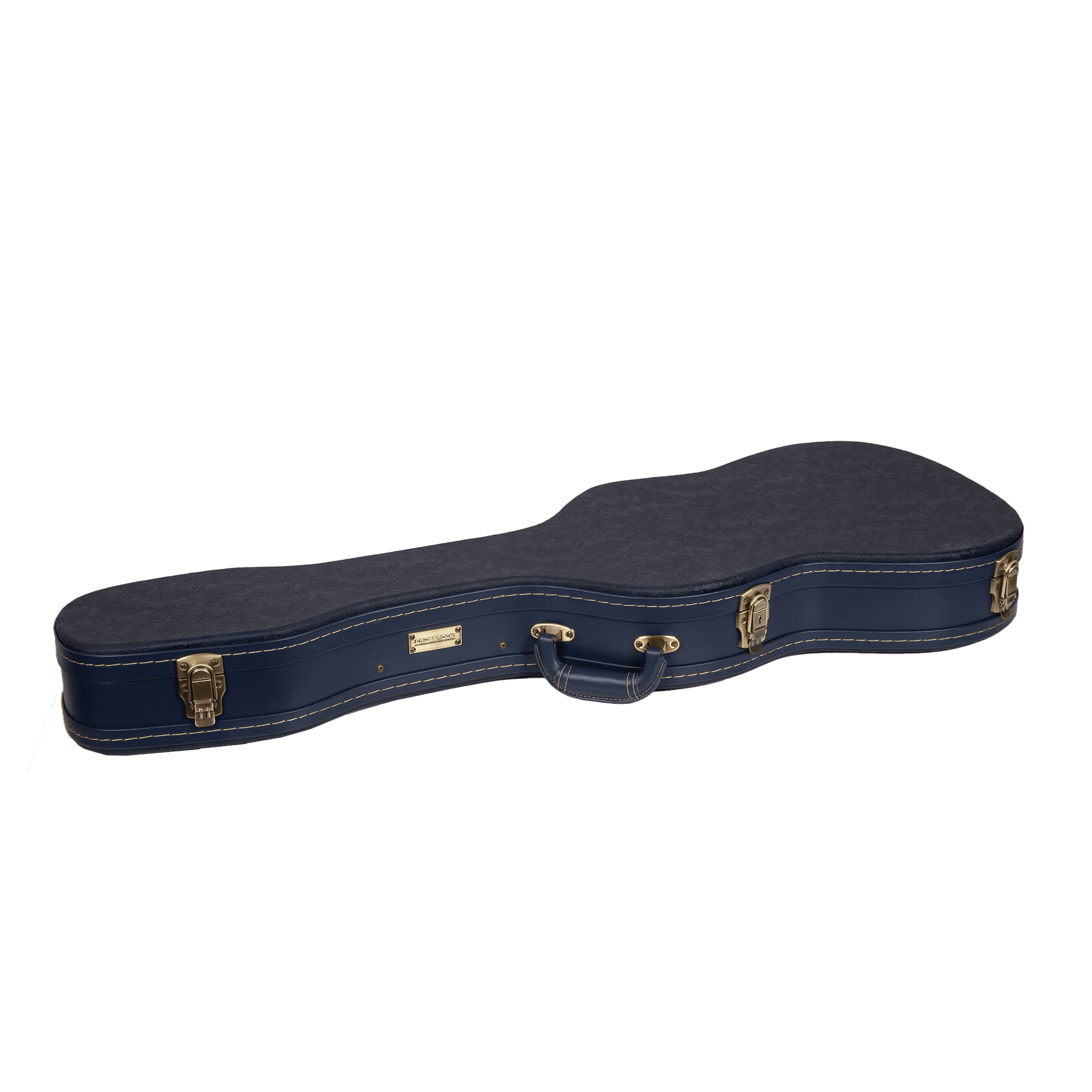 Crossrock Relief Series - Premium Wooden Case for Telecaster and Stratocaster Style Electric Guitars, featuring a Highly Textured Surface and Mink Imitation Fleece Interior - Ocean Blue